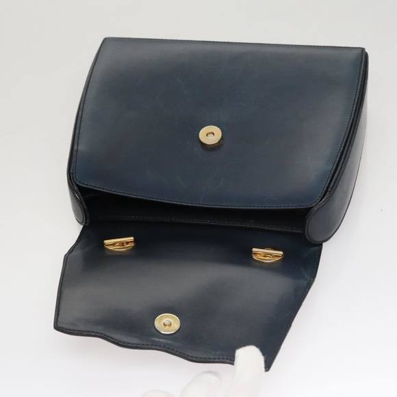 CELINE Hand Bag Leather Navy Red yellow Auth 111305 - Picture 10 of 16